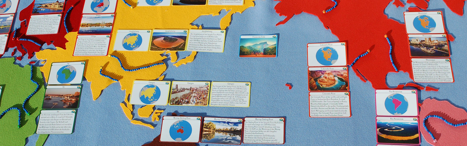 Flüsse der Erde mit 16 Ketten BEL Montessori